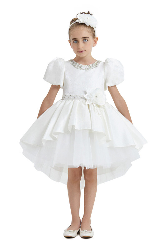 Ecru Layered Skirted Dress 4-8 AGE 