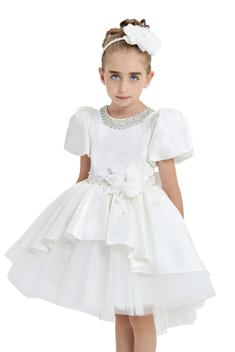 Ecru Layered Skirted Dress 4-8 AGE - 3