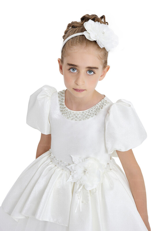 Ecru Layered Skirted Dress 4-8 AGE - 4