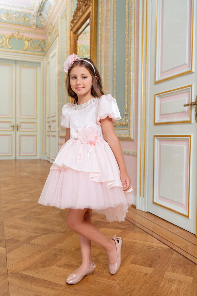 Powder Layered Skirted Dress 4-8 AGE - 3