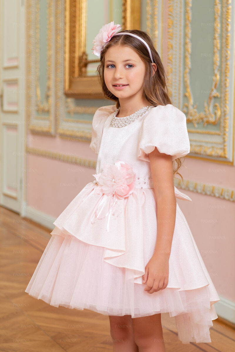 Powder Layered Skirted Dress 4-8 AGE - 4