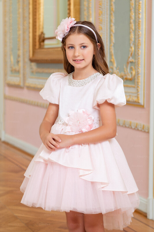 Powder Layered Skirted Dress 4-8 AGE - 6