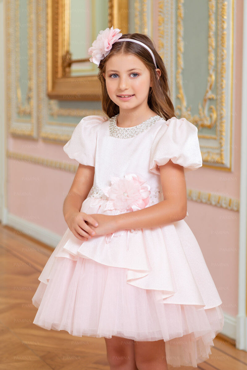 Powder Layered Skirted Dress 4-8 AGE - 6