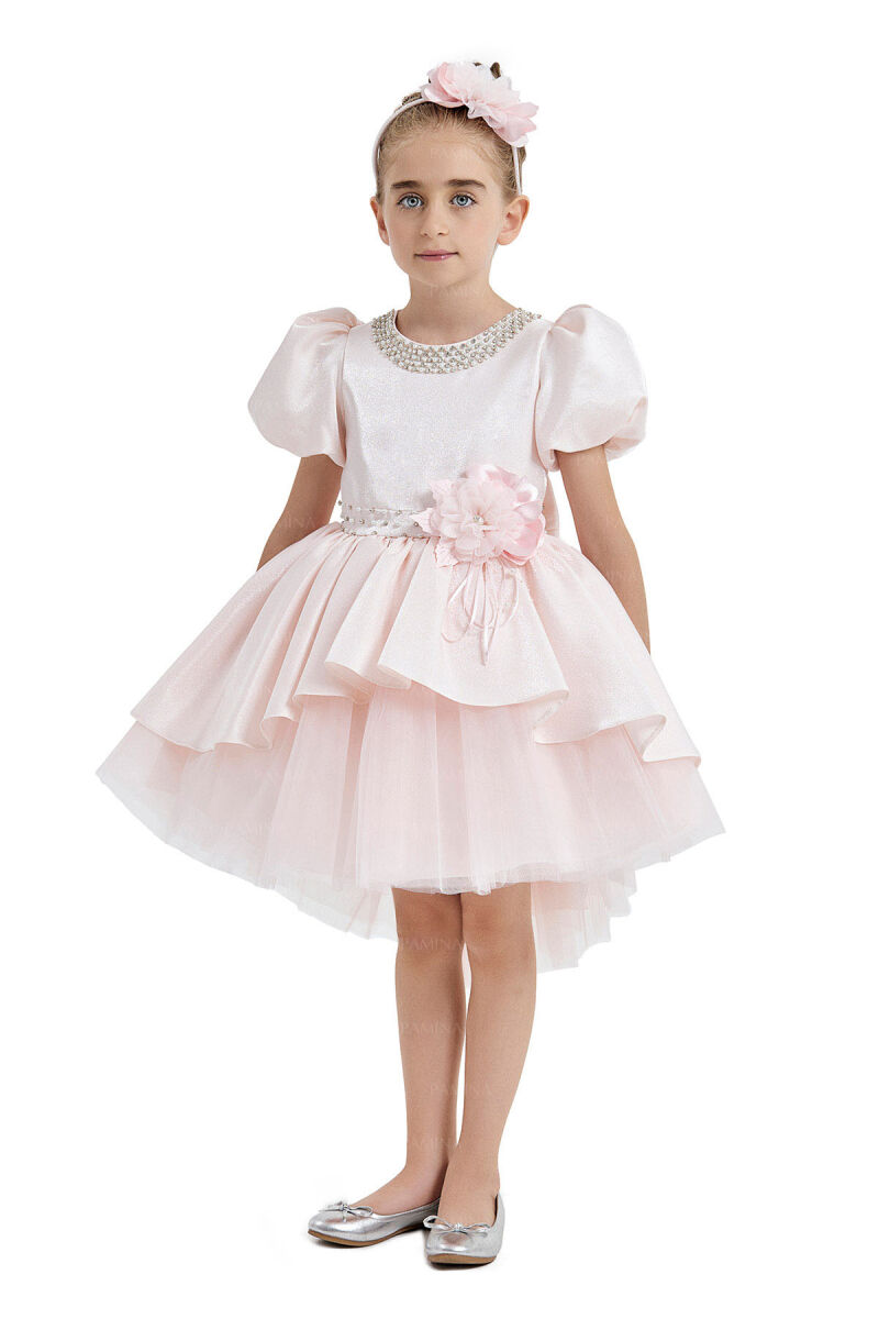 Powder Layered Skirted Dress 4-8 AGE - 8