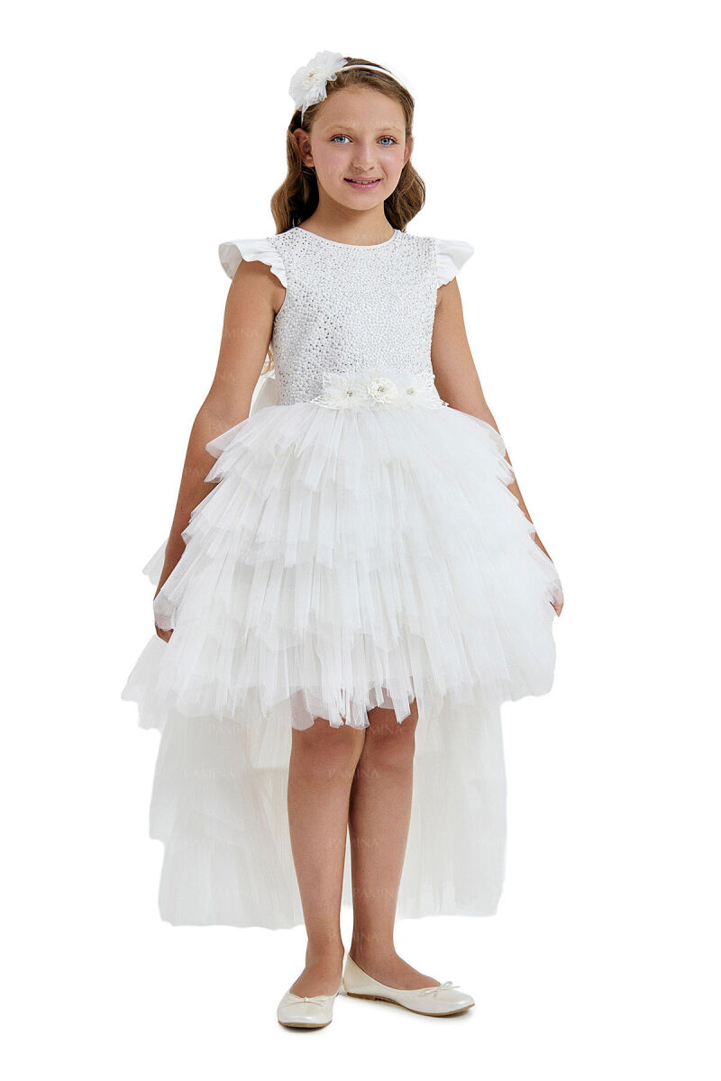 Ecru Tailed Dress 8-12 AGE - 7