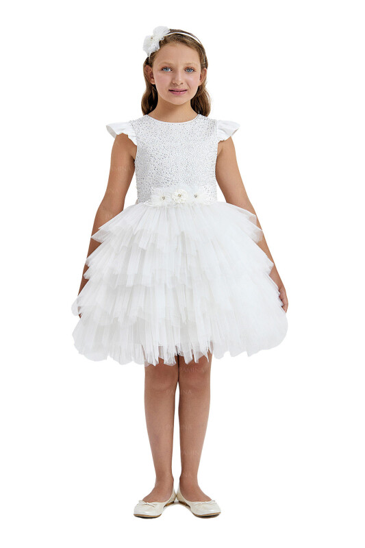 Ecru Tailed Dress 8-12 AGE - 9