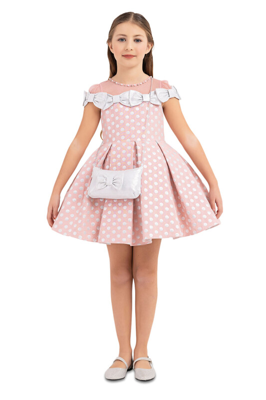 Powder Spotted dress for girls 4-8 AGE 