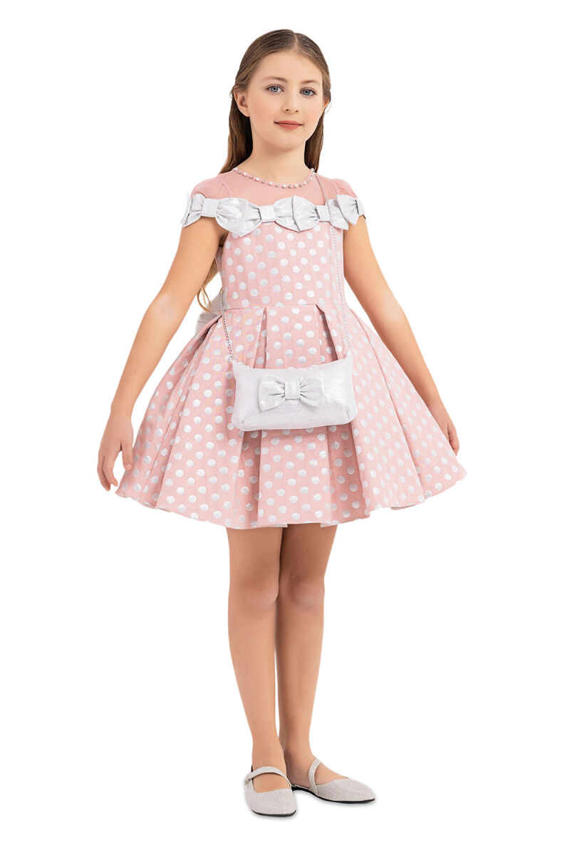 Powder Spotted dress for girls 4-8 AGE - 2