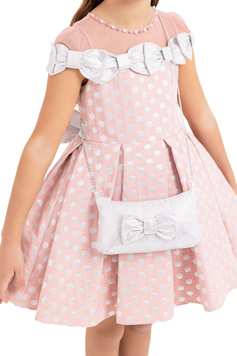 Powder Spotted dress for girls 4-8 AGE - 4