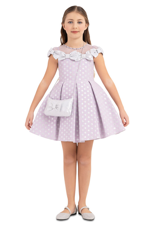 Lilac Spotted dress for girls 4-8 AGE 