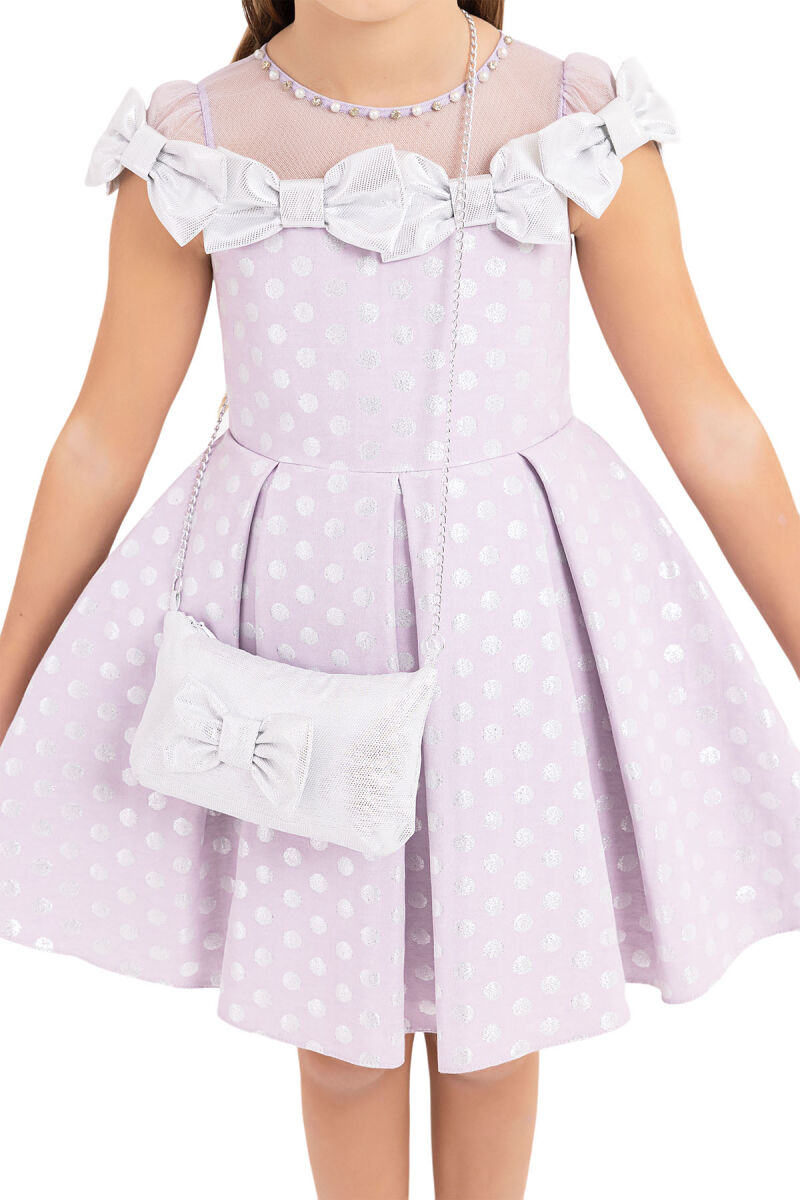 Lilac Spotted dress for girls 4-8 AGE - 5