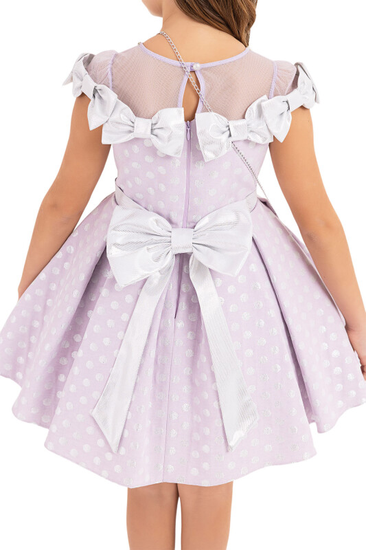 Lilac Spotted dress for girls 4-8 AGE - 6