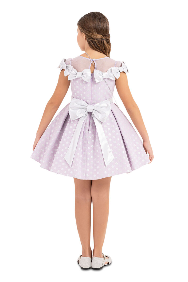 Lilac Spotted dress for girls 4-8 AGE - 7