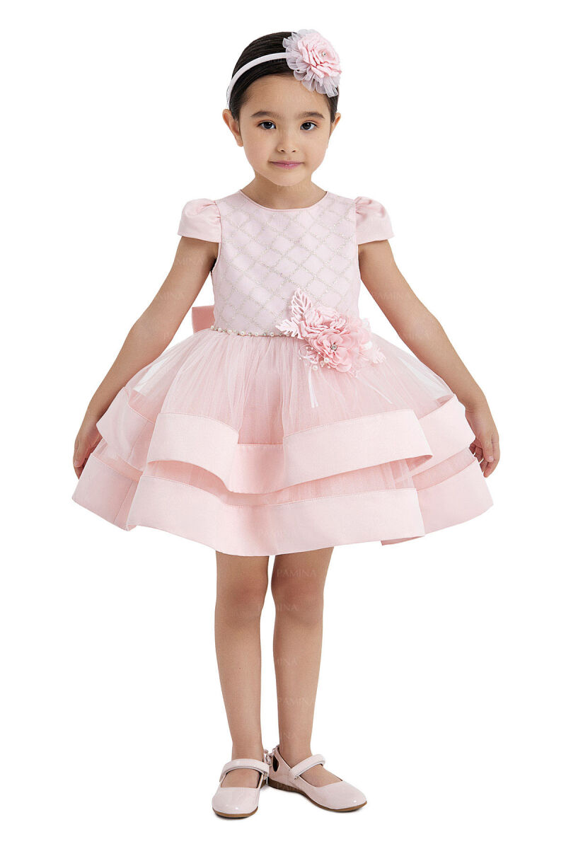 Powder Layered Skirted Dress 2-6 AGE - 1