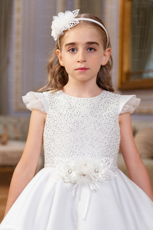 Ecru Pearl Plated Dress 4-8 AGE - 5