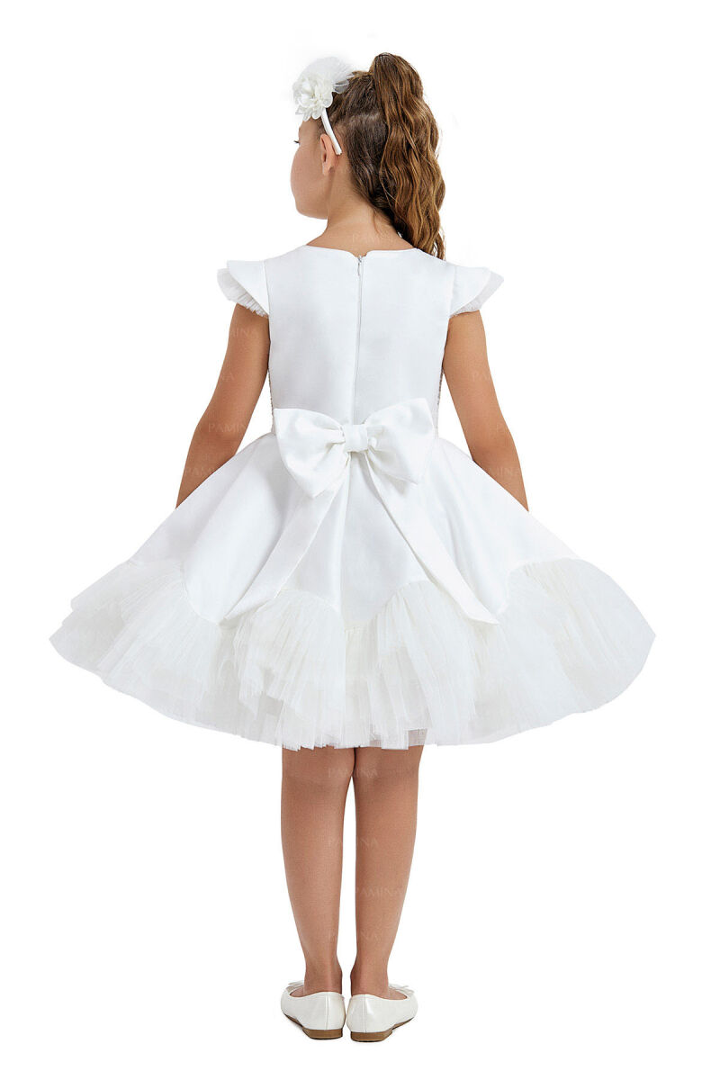 Ecru Pearl Plated Dress 4-8 AGE - 10