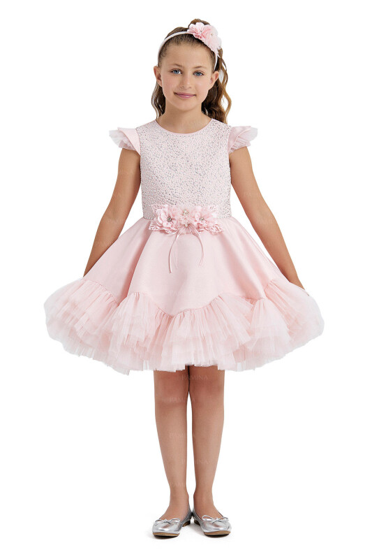 Powder Pearl Plated Dress 4-8 AGE 