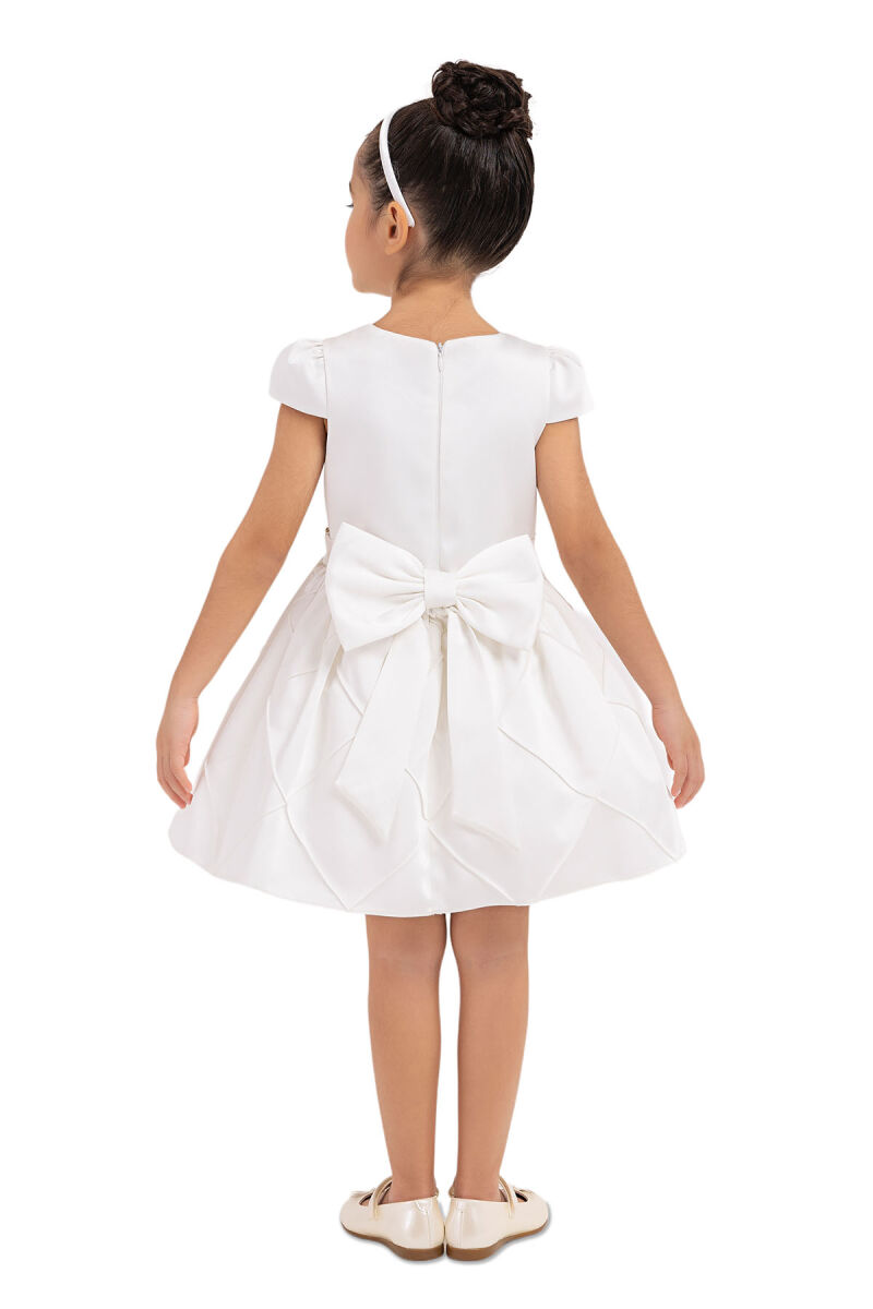 Ecru Moon-Sleeved Dress for Girls 2-6 AGE - 8