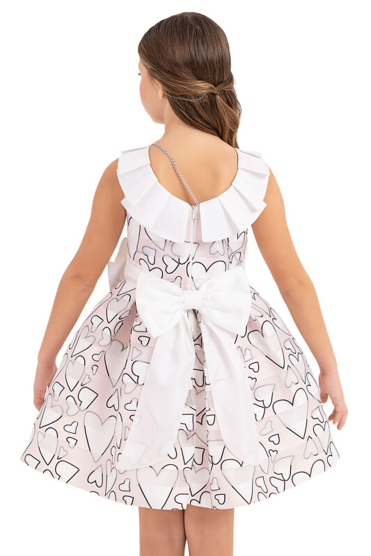 Powder Heart Printed Dress for Girls 4-8 AGE - 6