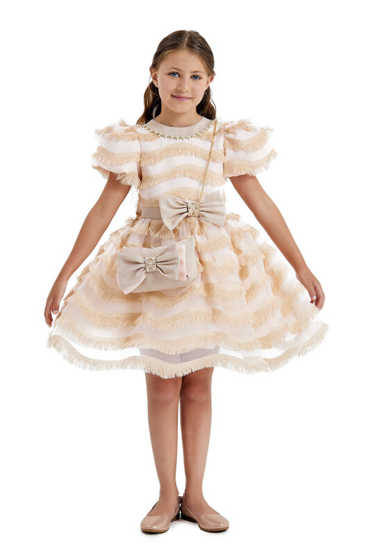 Powder Balloon-Sleeved Dress 4-8 AGE - 1