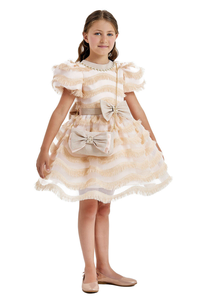 Powder Balloon-Sleeved Dress 4-8 AGE - 2