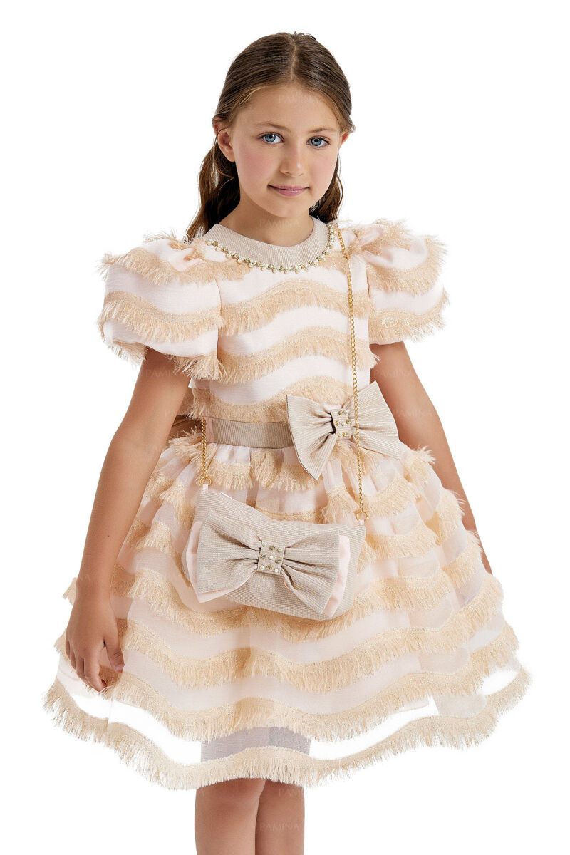 Powder Balloon-Sleeved Dress 4-8 AGE - 3