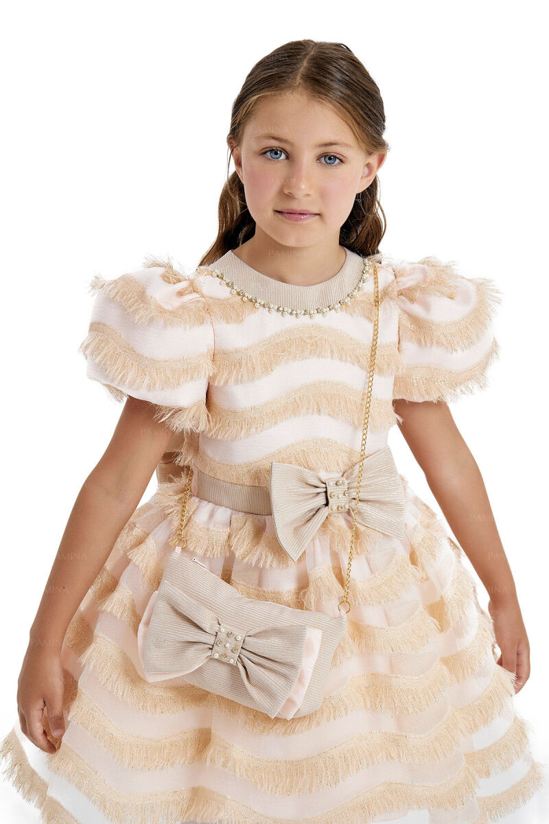 Powder Balloon-Sleeved Dress 4-8 AGE - 4