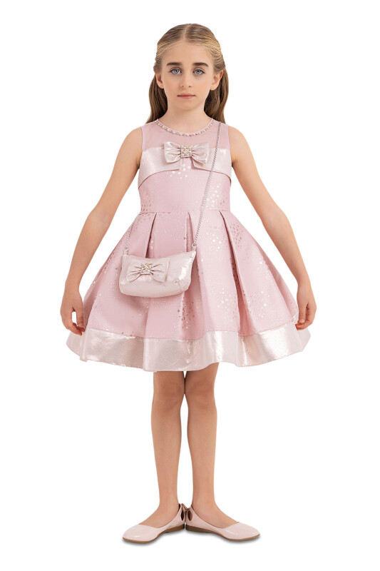 Powder Sleeveless Cutting Dress for Girls 4-8 AGE - 1