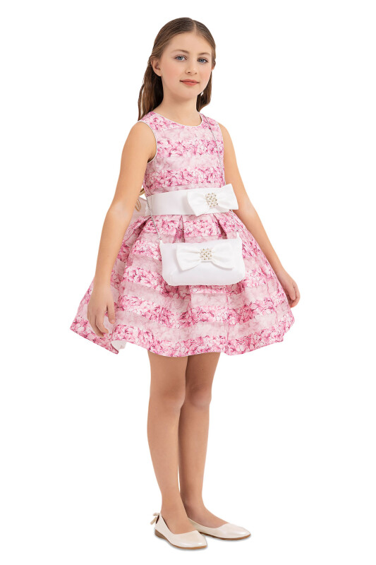 Pink Flowery dress for girls 4-8 AGE - 2