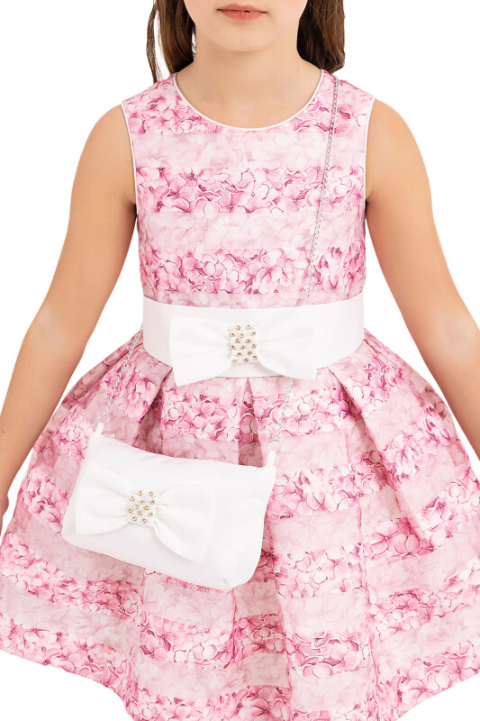 Pink Flowery dress for girls 4-8 AGE - 5