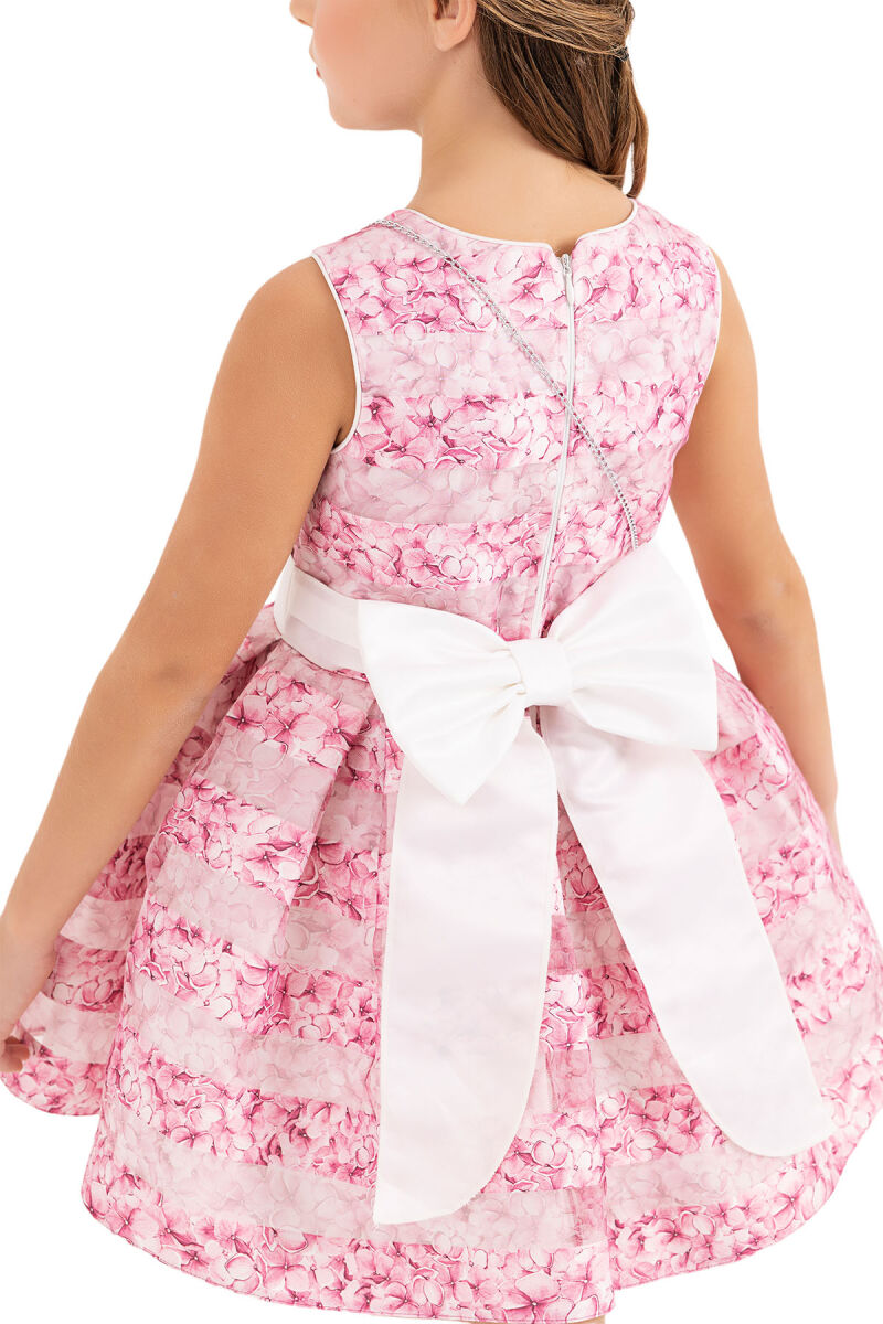 Pink Flowery dress for girls 4-8 AGE - 6