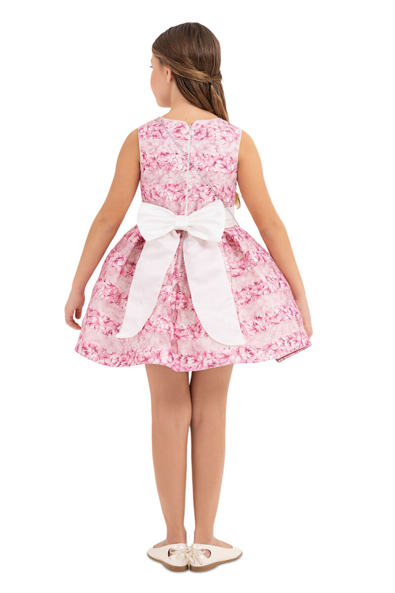 Pink Flowery dress for girls 4-8 AGE - 7