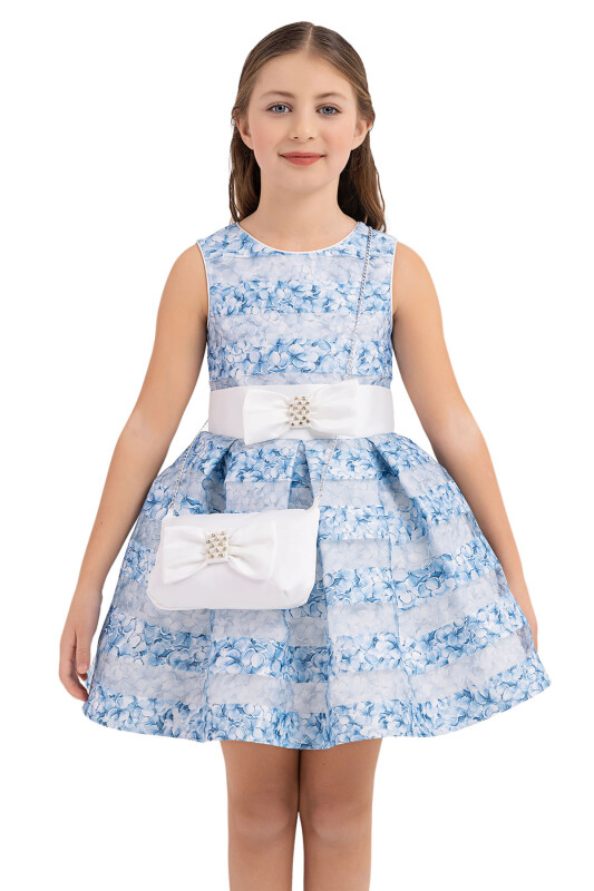 Blue Flowery dress for girls 4-8 AGE - 4