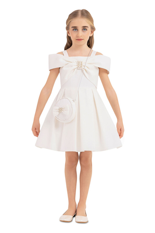 Ecru Princess Collar Dress for Girls 4-8 AGE - 1