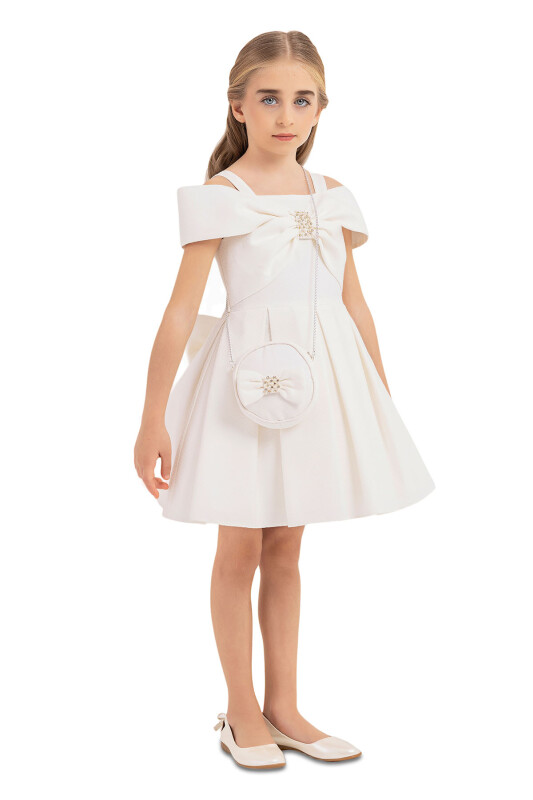 Ecru Princess Collar Dress for Girls 4-8 AGE - 2