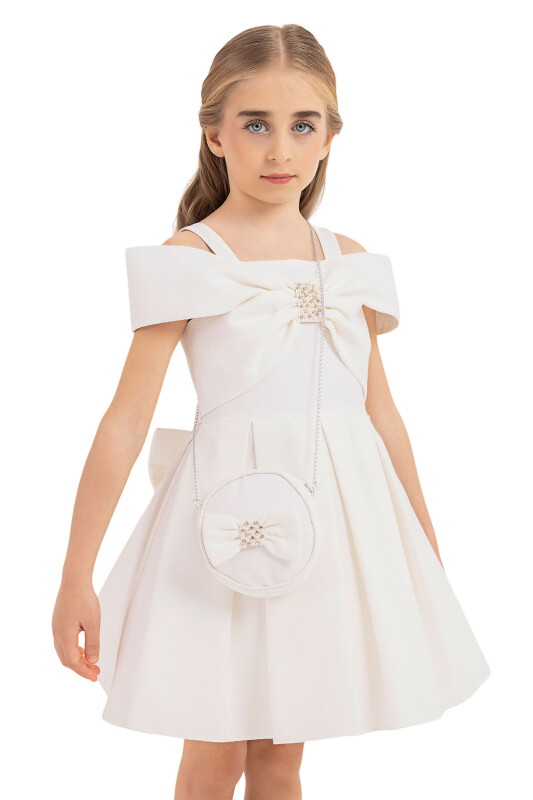 Ecru Princess Collar Dress for Girls 4-8 AGE - 3