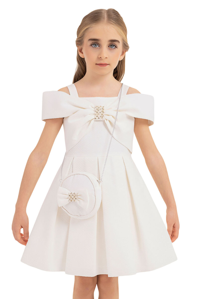 Ecru Princess Collar Dress for Girls 4-8 AGE - 5