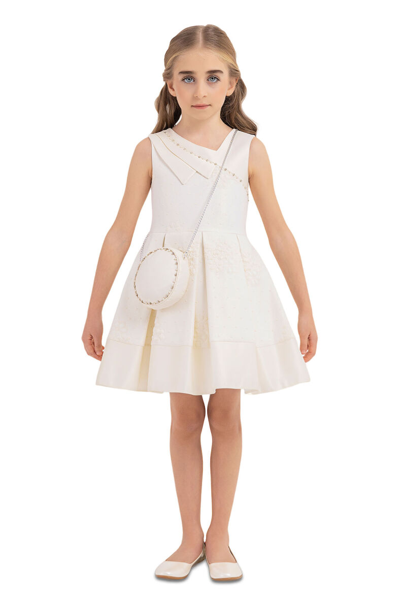 Ecru Sleeveless Dress for Girls 4-8 AGE - 1