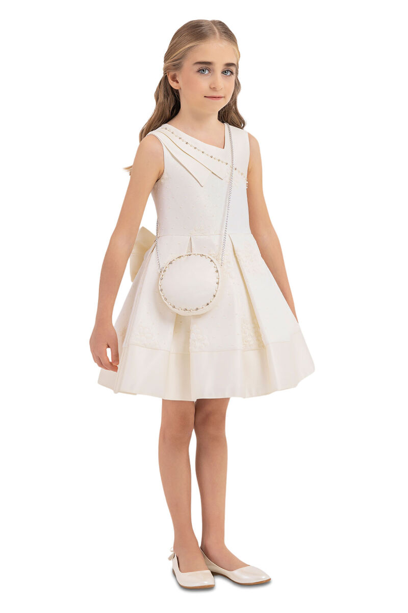 Ecru Sleeveless Dress for Girls 4-8 AGE - 2