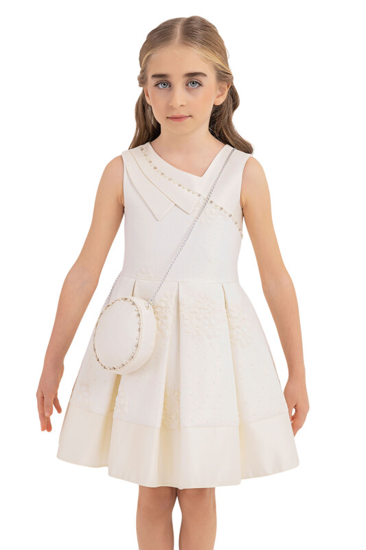 Ecru Sleeveless Dress for Girls 4-8 AGE - 5