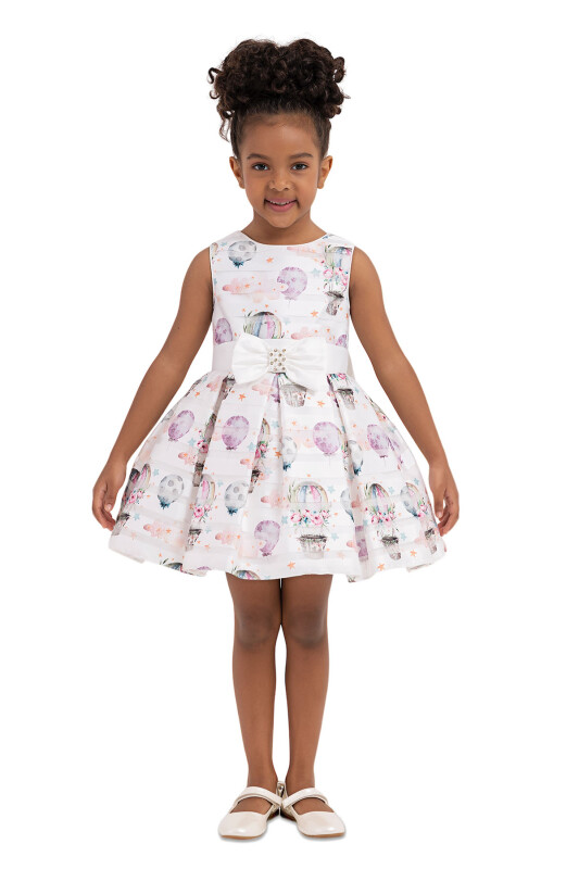 Ecru Sleeveless Cutting Dress for Girls 2-6 AGE - 1