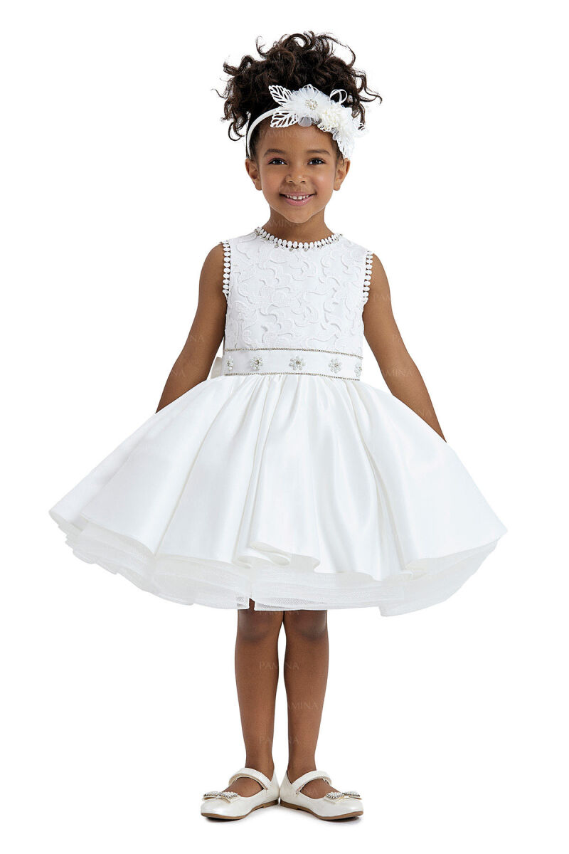 Ecru Brode Laced Dress 2-6 AGE - 1