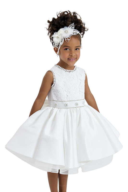 Ecru Brode Laced Dress 2-6 AGE - 3