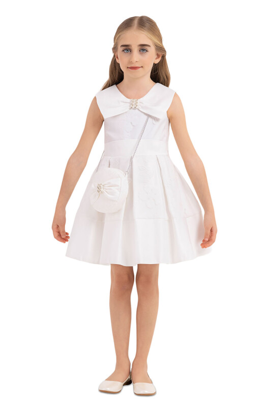 Ecru Sailor Collar Dress for Girls 4-8 AGE - 1