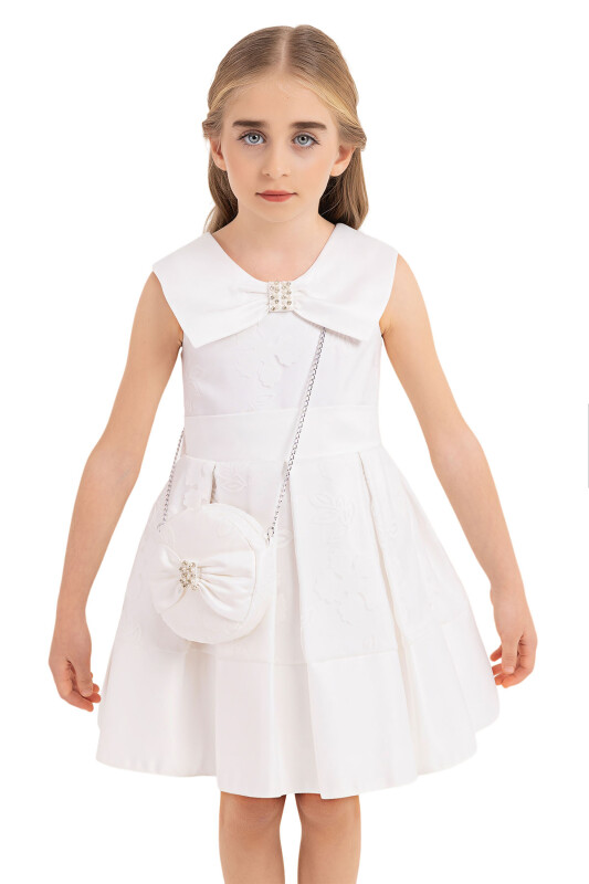 Ecru Sailor Collar Dress for Girls 4-8 AGE - 5