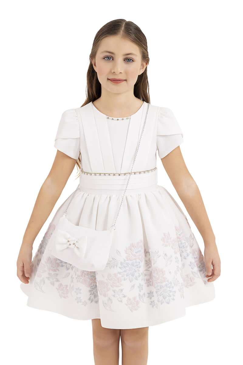 Powder Short-sleeved dress for girls 4-8 AGE - 4