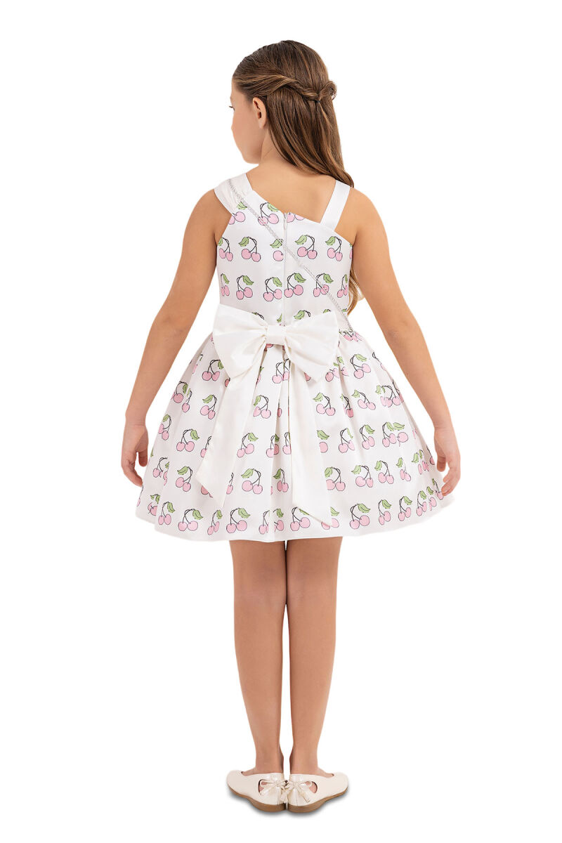 Pink Dress with Cherry for Girls 4-8 AGE - 7