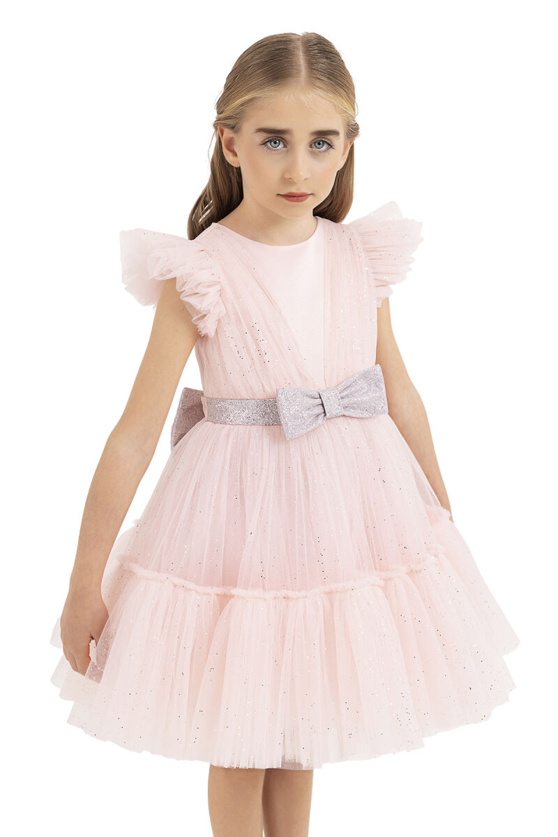 Powder Ruffled Dress for Girls 4-8 AGE - 3