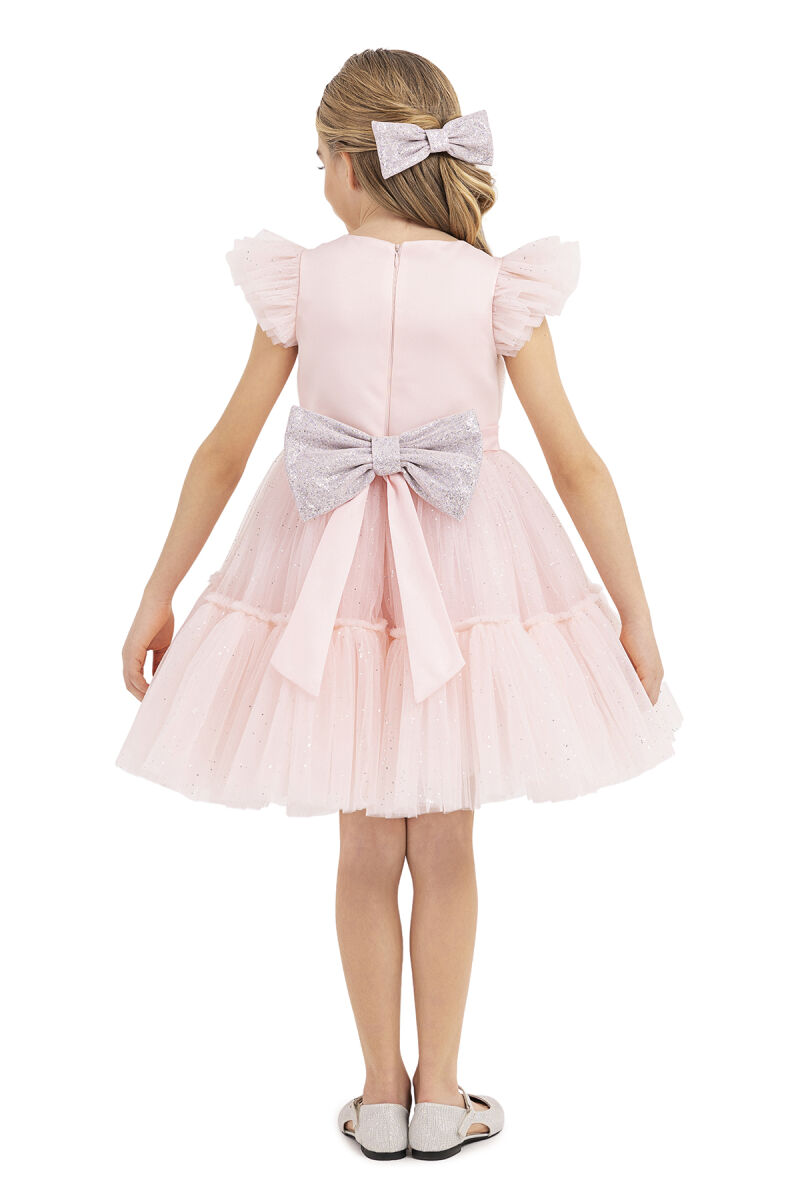 Powder Ruffled Dress for Girls 4-8 AGE - 8