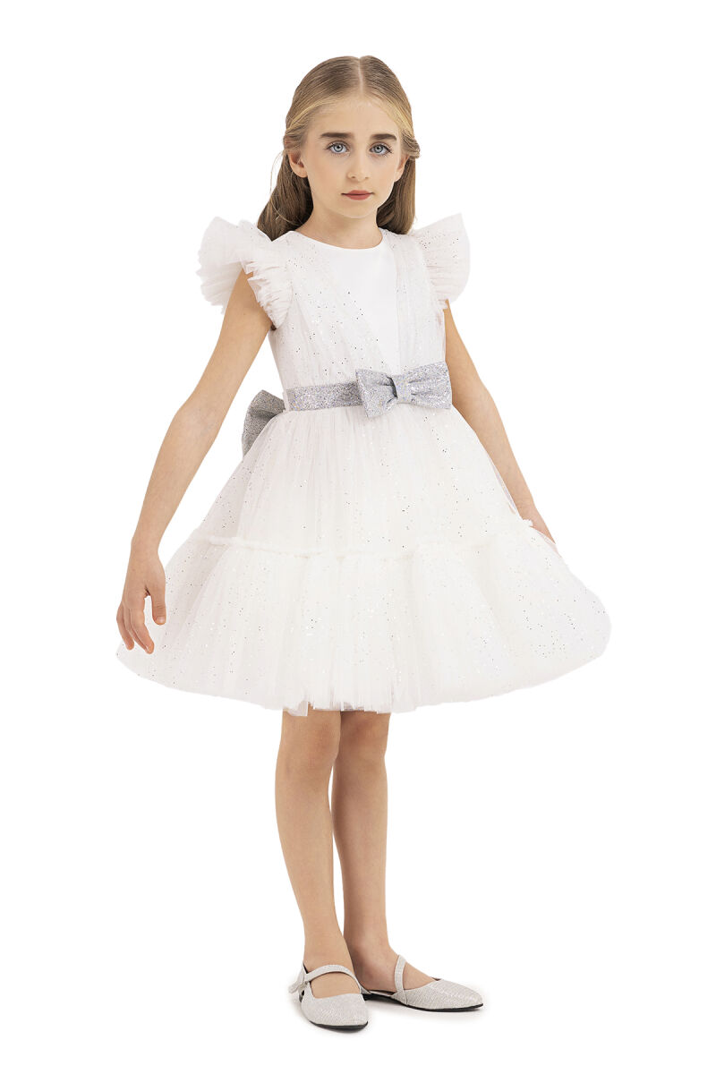 Ecru Ruffled Dress for Girls 4-8 AGE - 2